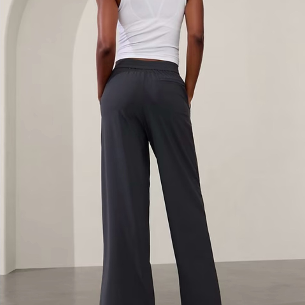 Athleta Charcoal Wide Leg Pants